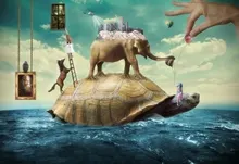 ocean turtles surreal elephants tagnotallowedtoosubjective photomanipulation skies 2500x1700 wall Art HD Wallpaper